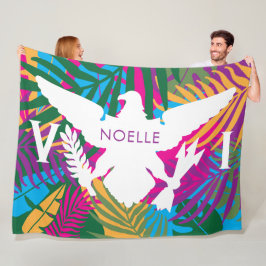 Cobertor De Velo Bandeira das Ilhas Virgens dos EUA, Folhas Tropica