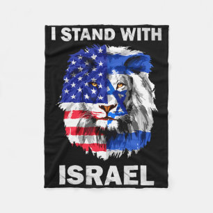 Cobertor De Velo Bandeira de Israel e EUA Leão Eu Estou Com Israel