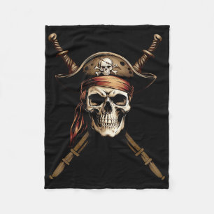 Cobertor De Velo Bandeira de Pirata Capitão de Barco Caveira Ossos