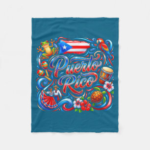 Cobertor De Velo bandeira de porto rico sapo floral boricua hispâni
