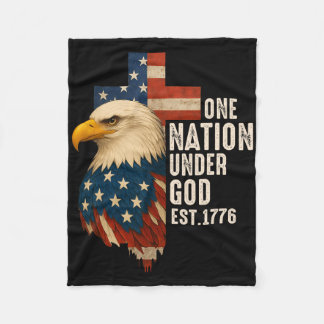 Cobertor De Velo Bandeira de Uma Nação Sob Deus 4 de Julho Patriota