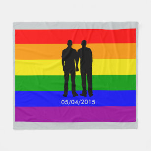 Cobertor De Velo Bandeira do Arco-íris do Orgulho Gay Data de Casam