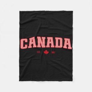Cobertor De Velo Bandeira do Canadá Amor Retro Dia do Canadá Folha