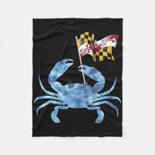 Cobertor De Velo Bandeira do Caranguejo Azul de Maryland Férias em