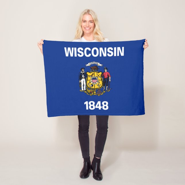 Cobertor De Velo Bandeira do Estado de Wisconsin (In Situ)
