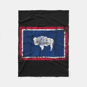 Cobertor De Velo Bandeira do Estado de Wyoming Presente Vintage par