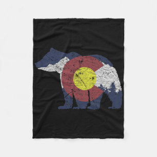 Cobertor De Velo Bandeira do Estado do Urso Colorado Montanhas Roch