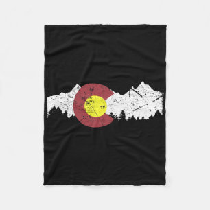 Cobertor De Velo Bandeira do Estado Retro Colorado Montanhas Rochos