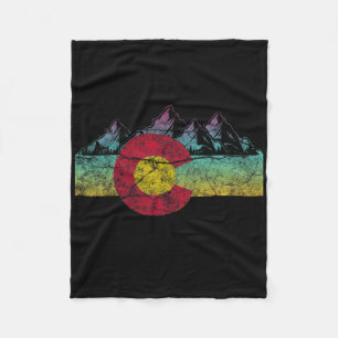 Cobertor De Velo Bandeira do Estado Retro Colorado Montanhas Rochos