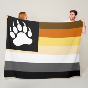 Cobertor De Velo Bandeira do Orgulho do Urso Gay Legal Pata de urso