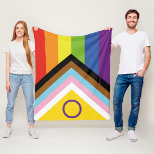 Cobertor De Velo Bandeira do orgulho intersexo SlipperyJoe's fundo 