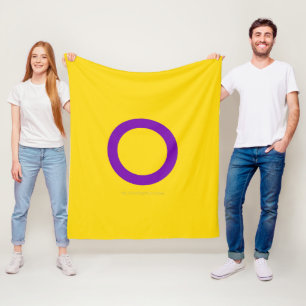 Cobertor De Velo Bandeira do orgulho intersexo SlipperyJoe's fundo