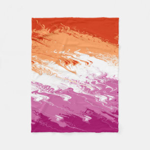 Cobertor De Velo Bandeira do Orgulho Lésbico do Abstrato de Groovy,