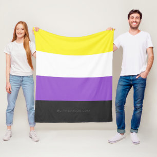 Cobertor De Velo Bandeira do Orgulho Não Binário da SlipperyJoe's a