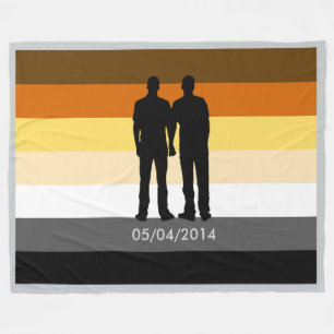 Cobertor De Velo Bandeira do Orgulho Urso Gay Data de Casamento Per
