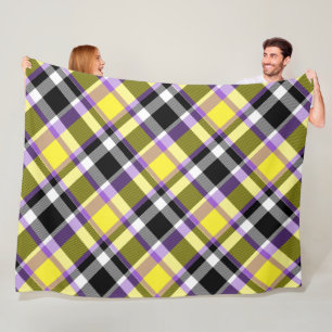 Cobertor De Velo Bandeira do Orgulho Xadrez Não Binário Boho Ecléti