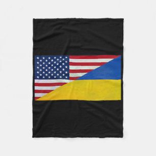 Cobertor De Velo Bandeira dos EUA e Bandeira Ucraniana - Parceria e