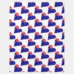 Cobertor De Velo Bandeira em Coração da Austrália Funky Borda Verme