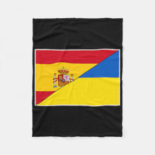 Cobertor De Velo Bandeira Espanha Ucrânia Apoio Espanhol Ucraniano