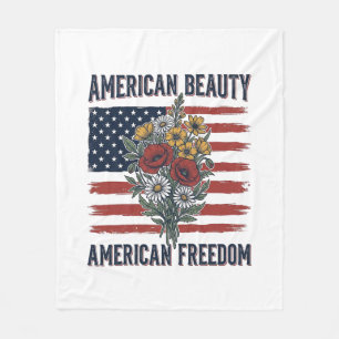 Cobertor De Velo Bandeira Floral Liberdade Beleza Americana