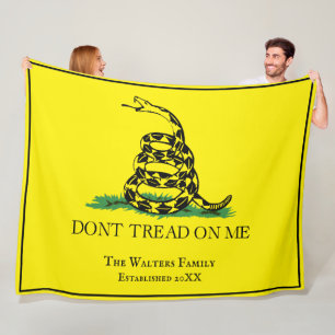 Cobertor De Velo Bandeira Gadsden Não Pise em Mim Nome da Família D