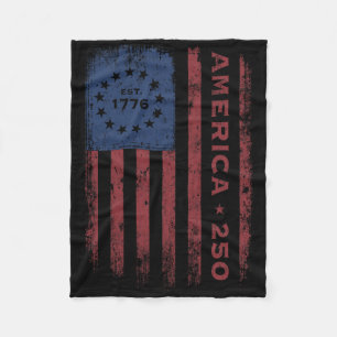 Cobertor De Velo Bandeira Histórica Vintage dos EUA 250 Anos Améric