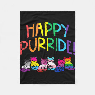 Cobertor De Velo Bandeira LGBTQ gatos felizes purride mês do orgulh