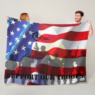Cobertor De Velo Bandeira Patriótica Americana de Apoio às Nossas T