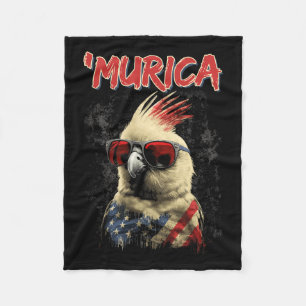 Cobertor De Velo Bandeira Patriótica Cockatiel Quarto De Julho