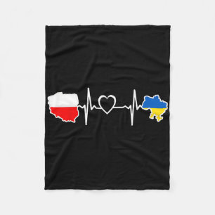 Cobertor De Velo Bandeira polonesa ucraniana - Coração de Ucrânia P