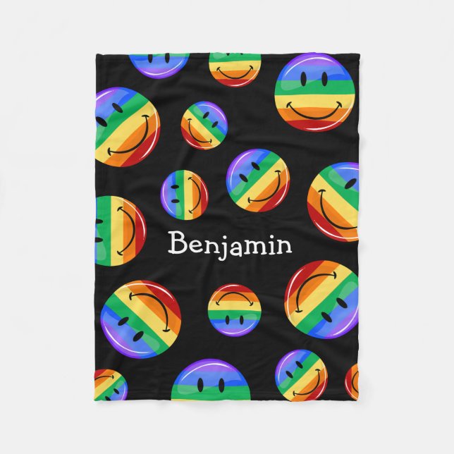 Cobertor De Velo Bandeira redonda lustrosa do orgulho gay (Frente)