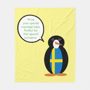 Cobertor De Velo Bandeira Sueca Pinguim Sra. Personalizado