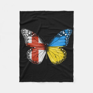 Cobertor De Velo Bandeira ucraniana inglesa Borboleta Inglaterra Uc