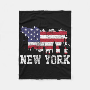 Cobertor De Velo Bandeira vintage da cidade de Nova York Nyc Paisag