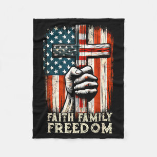Cobertor De Velo Bandeira Vintage EUA Fé Família Dom Patriótico Cri