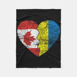 Cobertor De Velo Bandeiras Canadenses Ucranianas Coração Canadá Ucr