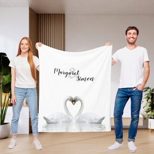 Cobertor De Velo Bandejas brancas elegantes em nome de casamento