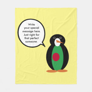 Cobertor De Velo Bangladesh Falando Pinguim Ms Personalizado