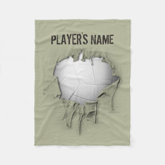 Cobertor De Velo Banheta Branca Personalizada de Voleibol Torn (Frente)