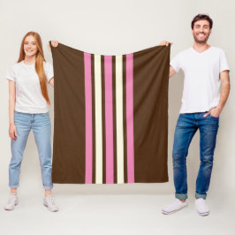 Cobertor De Velo Banheta napolitana (Castanho, Rosa e Creme)