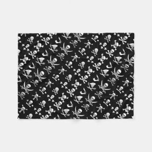 COBERTOR DE VELO BANNERS DE PIRATAS PRETOS CRUZADOS, OSSOS CRUZADOS