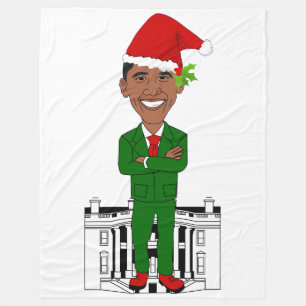 Cobertor De Velo barack obama santa claus blancket