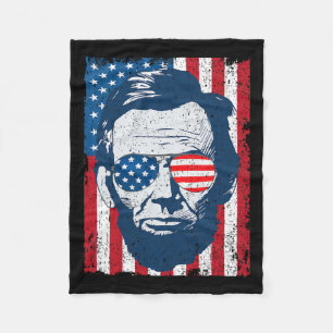 Cobertor De Velo Barba Lincoln Sungles &amp; Bandeira Americana 4th