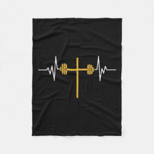 Cobertor De Velo Barbell Cross Dumbbell Jesus Funny Christian Worko