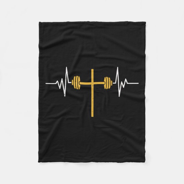 Cobertor De Velo Barbell Cross Dumbbell Jesus Funny Christian Worko (Frente)