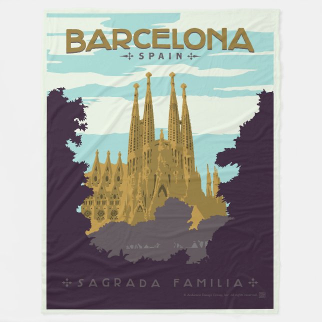 Cobertor De Velo Barcelona, espanha - Sagrada Familia (Frente)