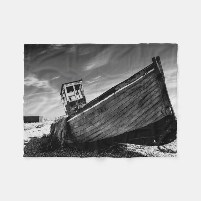 Cobertor De Velo Barco abandonado na praia de Dungeness (Frente (Horizontal))