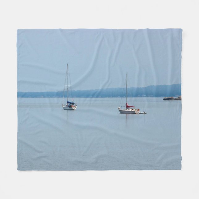 Cobertor De Velo Barcos à vela no rio (Frente (Horizontal))