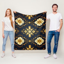 "Barockes Ornament-Muster in Gold und Schwarz"