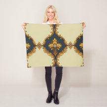 "Barockes Ornament-Muster in Gold und Schwarz"